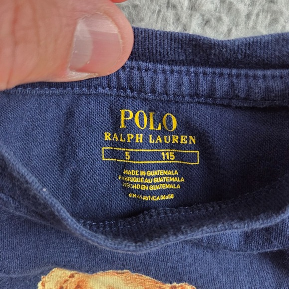 Polo Ralph Lauren Bear T-Shirt Youth Girls Size 5 Blue - Picture 6 of 6